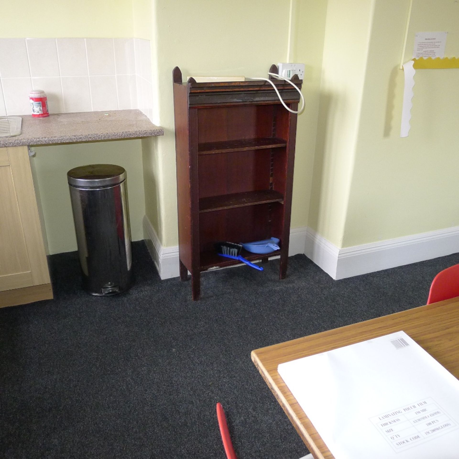 a qty. of misc. school furniture and equipment including; tables, chairs, guillotine and - Image 6 of 6