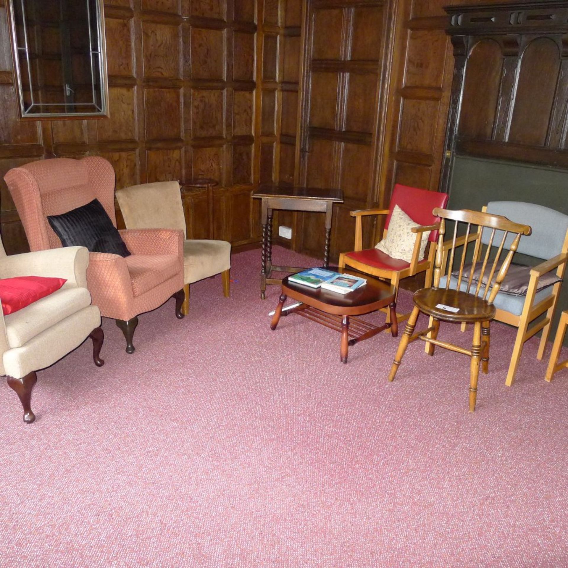 a qty. of misc. chairs and small table etc. (located in junior school ground floor)