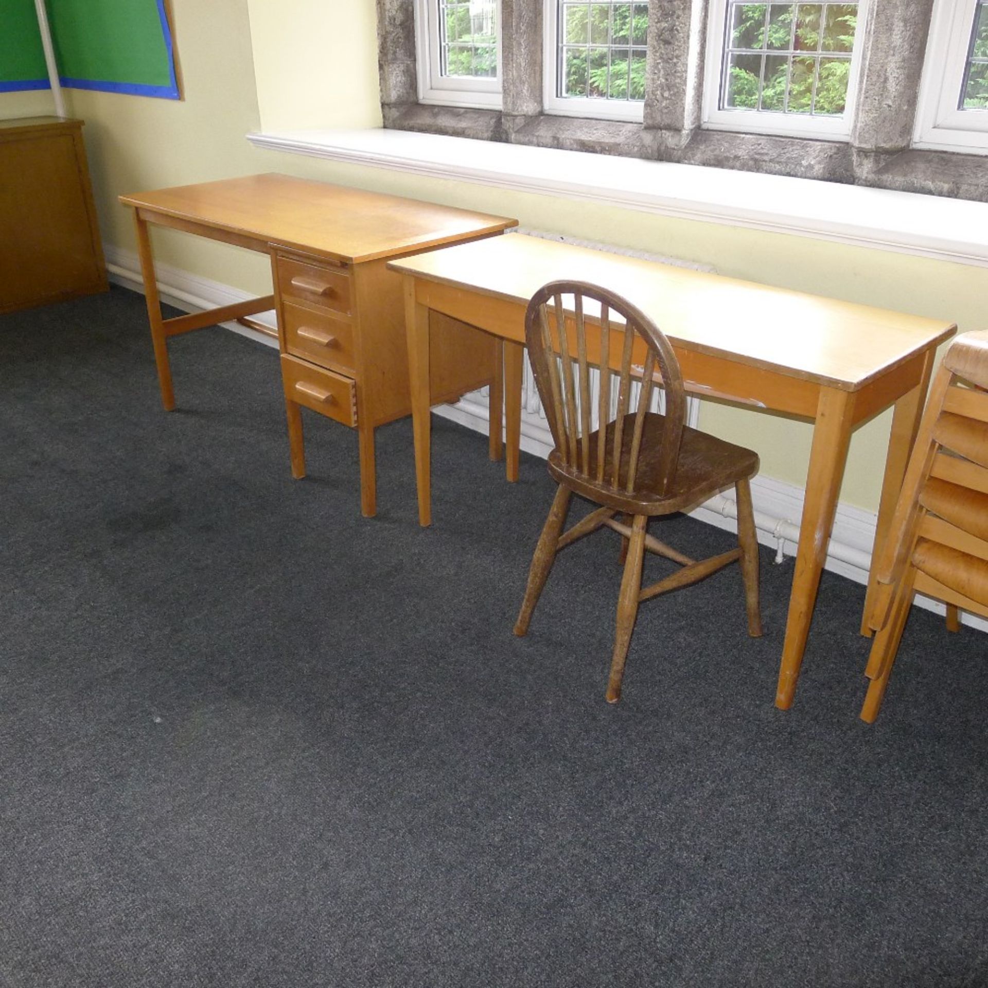 a qty. of misc. junior school furniture including; desks, cupboards and chairs (located in junior - Image 3 of 6