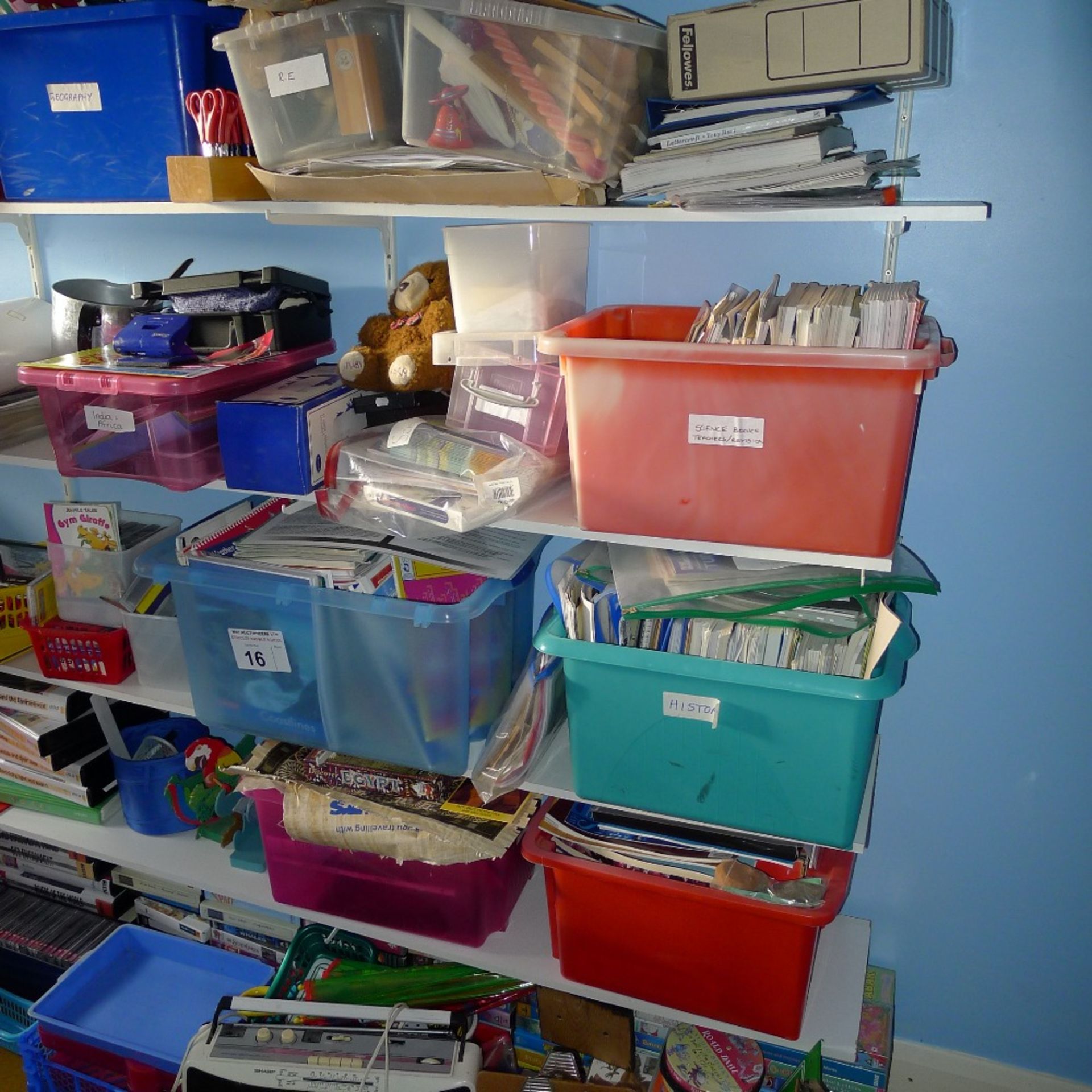 a large qty. of misc. school equipment and stationery etc. including; files, folders, scissors, - Image 2 of 8