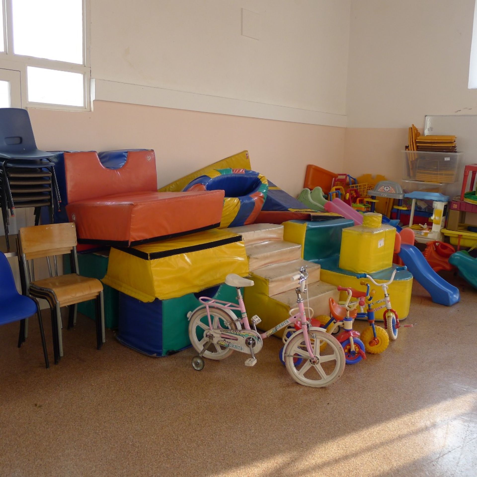 a qty. of misc. soft play equipment and other children’s play toys etc. including; slides, small