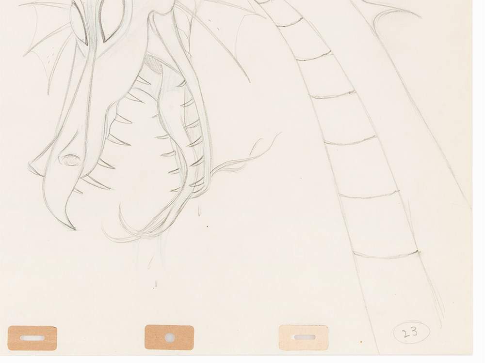 Marc Davis, ‘Maleficent Dragon, Sleeping Beauty’ Sketch, 1959 Pencil production sketch on 16 field - Image 3 of 4