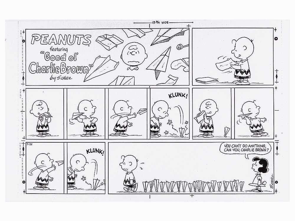 Charles Schulz, Negative from Peanuts Sunday Strip, 1968  Negative printed model sheet U.S.A., - Image 5 of 8