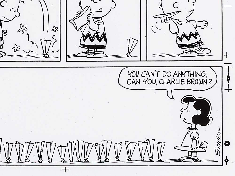 Charles Schulz, Negative from Peanuts Sunday Strip, 1968  Negative printed model sheet U.S.A., - Image 7 of 8