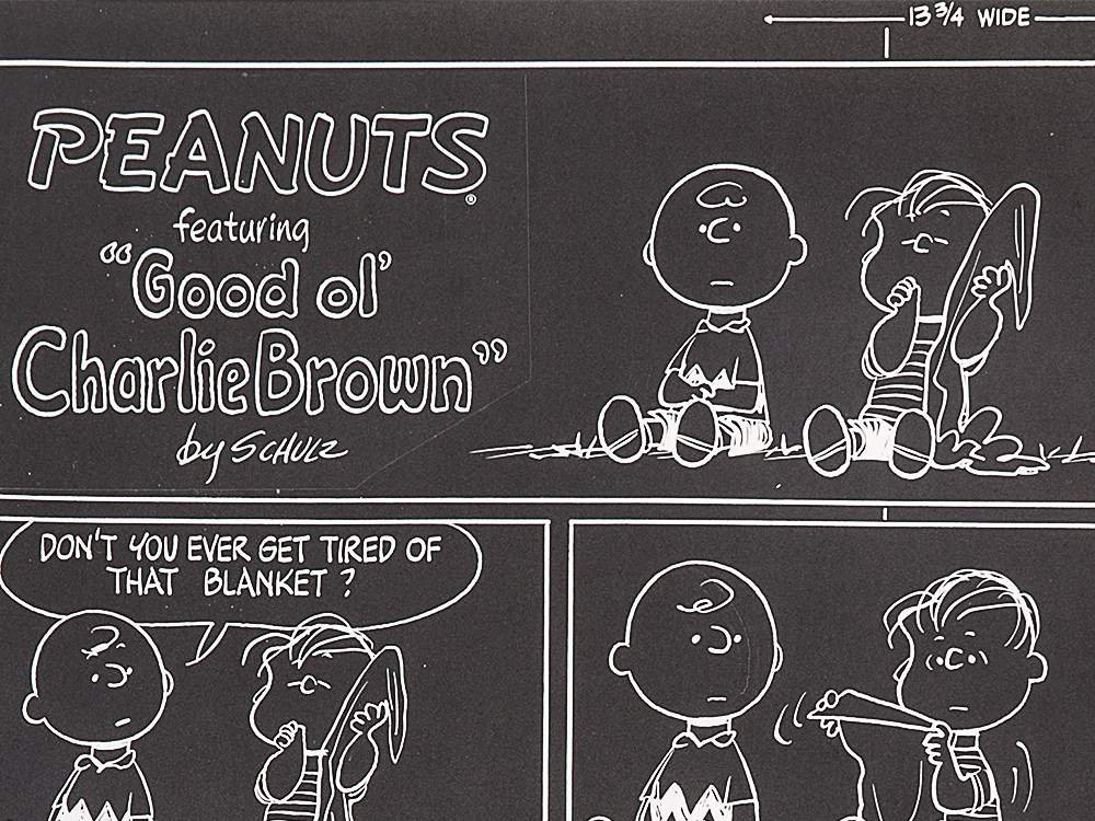 Charles Schulz, Negative from Peanuts Sunday Strip, June 1968  Negative printed model sheet with - Image 3 of 8