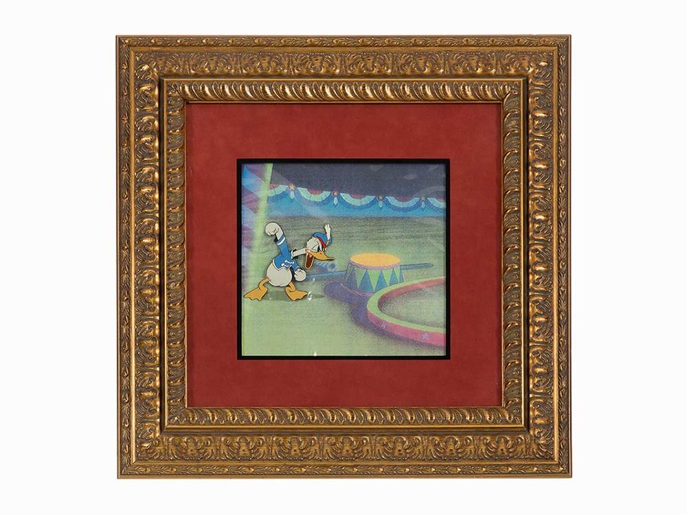 Walt Disney Studio, ‘Donald Duck’, Animation Cel, 1936 Full 12 field original hand-painted