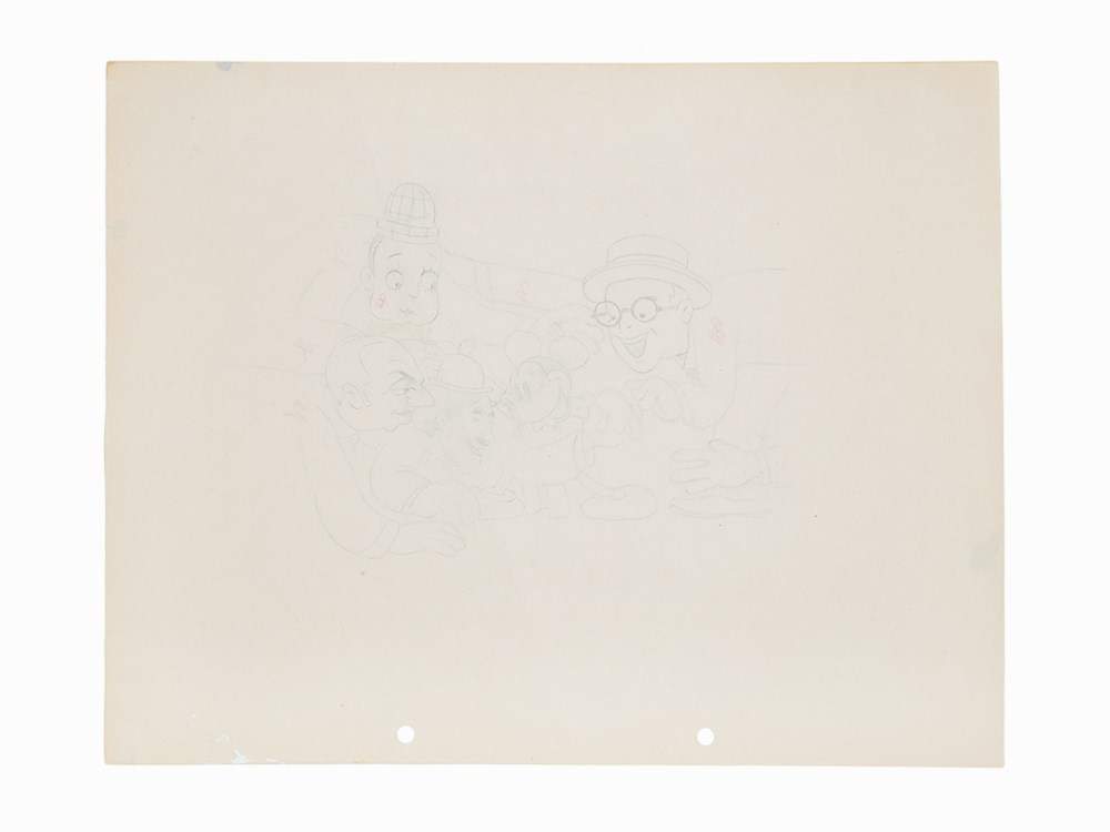 Disney Studio, ‘Mickey's Gala Premier’, Pencil Sketch, 1933 Pencil sketch on loose leaf paperU.S.A., - Image 4 of 5