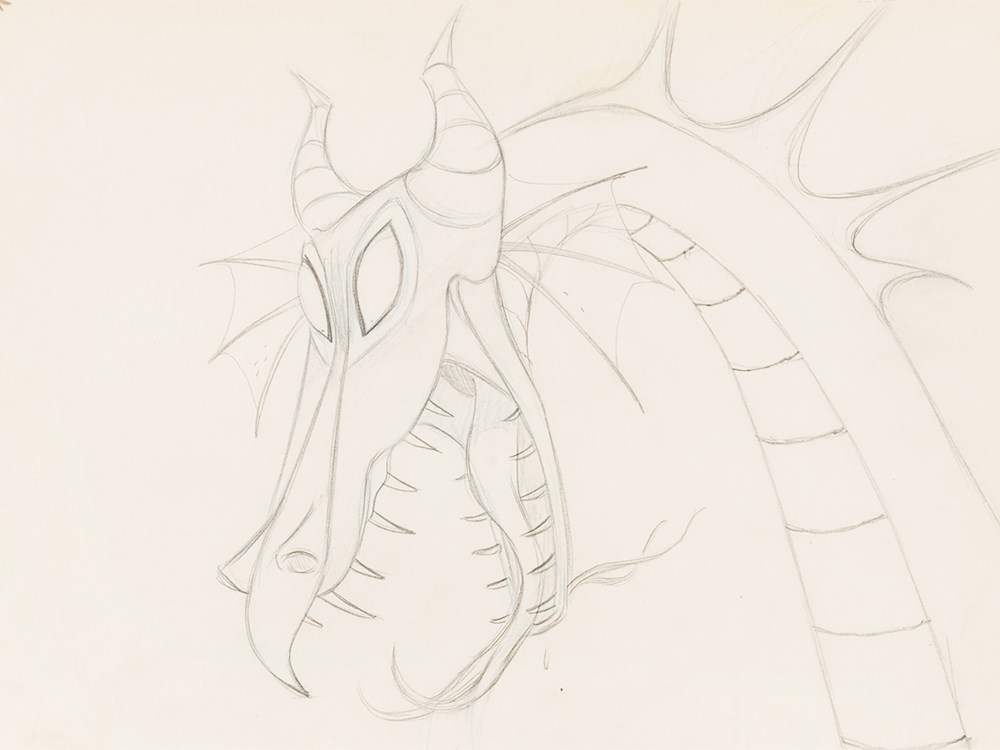 Marc Davis, ‘Maleficent Dragon, Sleeping Beauty’ Sketch, 1959 Pencil production sketch on 16 field - Image 2 of 4