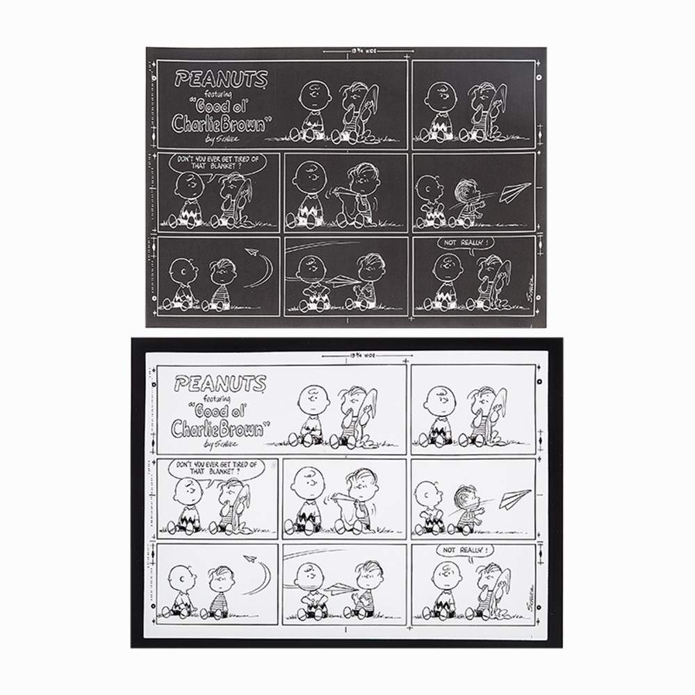 Charles Schulz, Negative from Peanuts Sunday Strip, June 1968  Negative printed model sheet with - Image 8 of 8