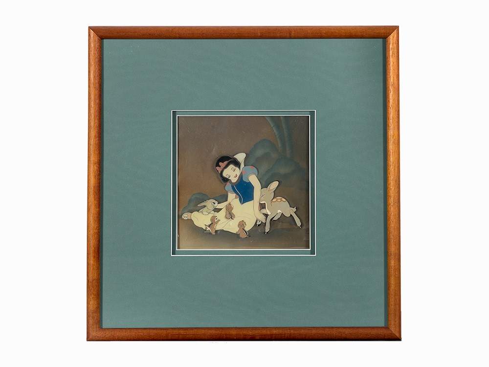 Walt Disney Studios, Snow White, Animation Cel, 1937 Original hand-painted animation celluloid in