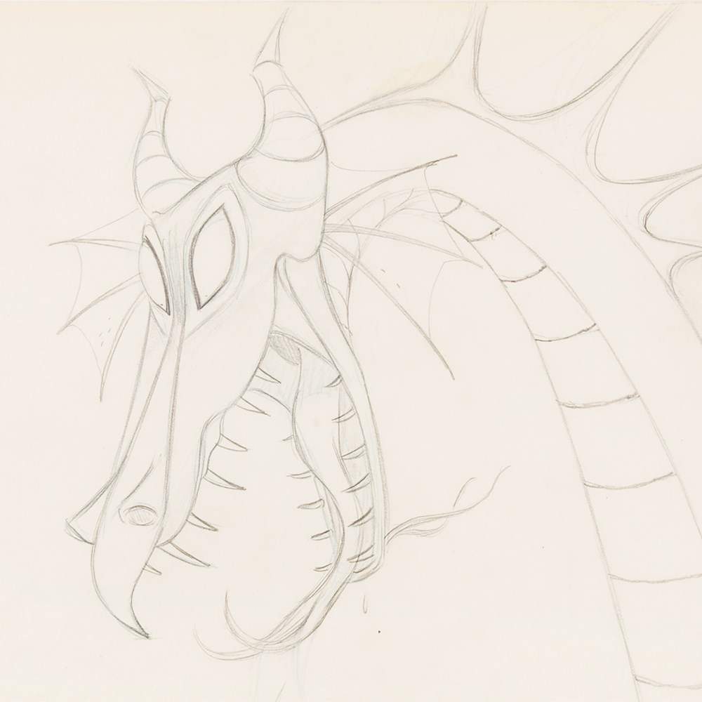 Marc Davis, ‘Maleficent Dragon, Sleeping Beauty’ Sketch, 1959 Pencil production sketch on 16 field - Image 4 of 4