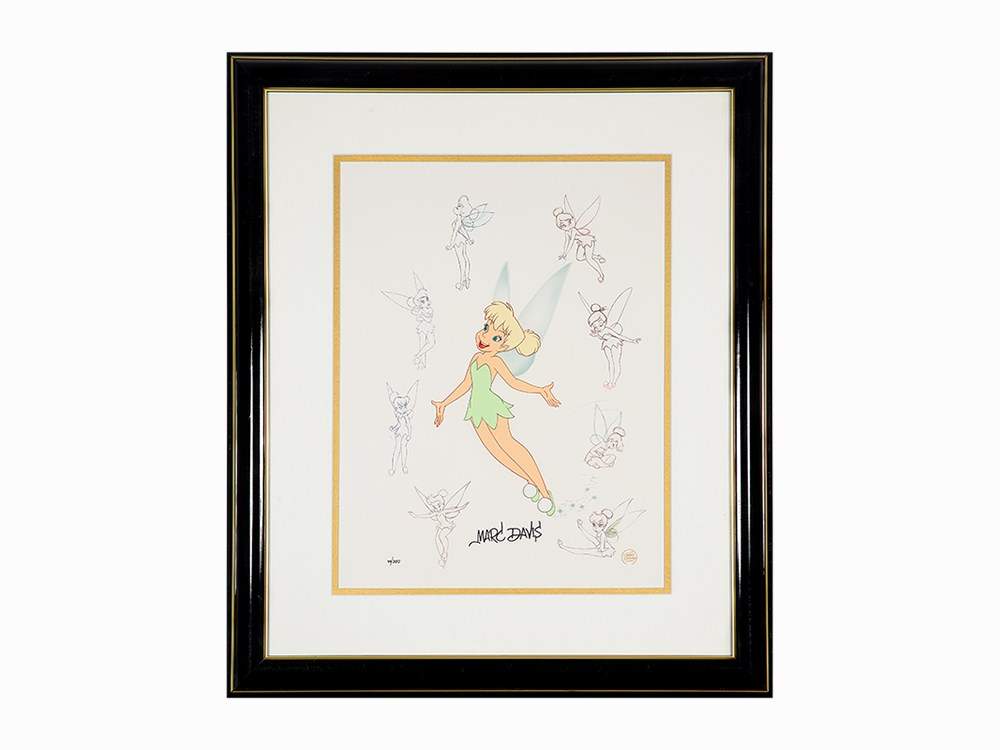 Marc Davis/Walt Disney Studios, Tinkerbell Animation Cel, 1995 Walt Disney limited edition animation