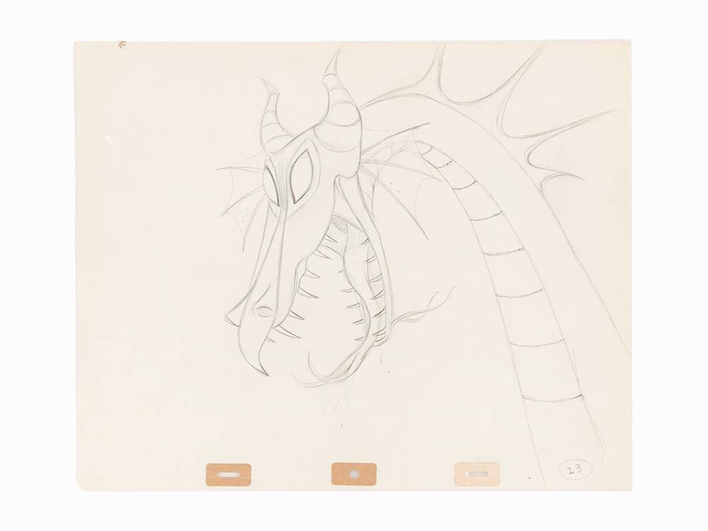 Marc Davis, ‘Maleficent Dragon, Sleeping Beauty’ Sketch, 1959 Pencil production sketch on 16 field