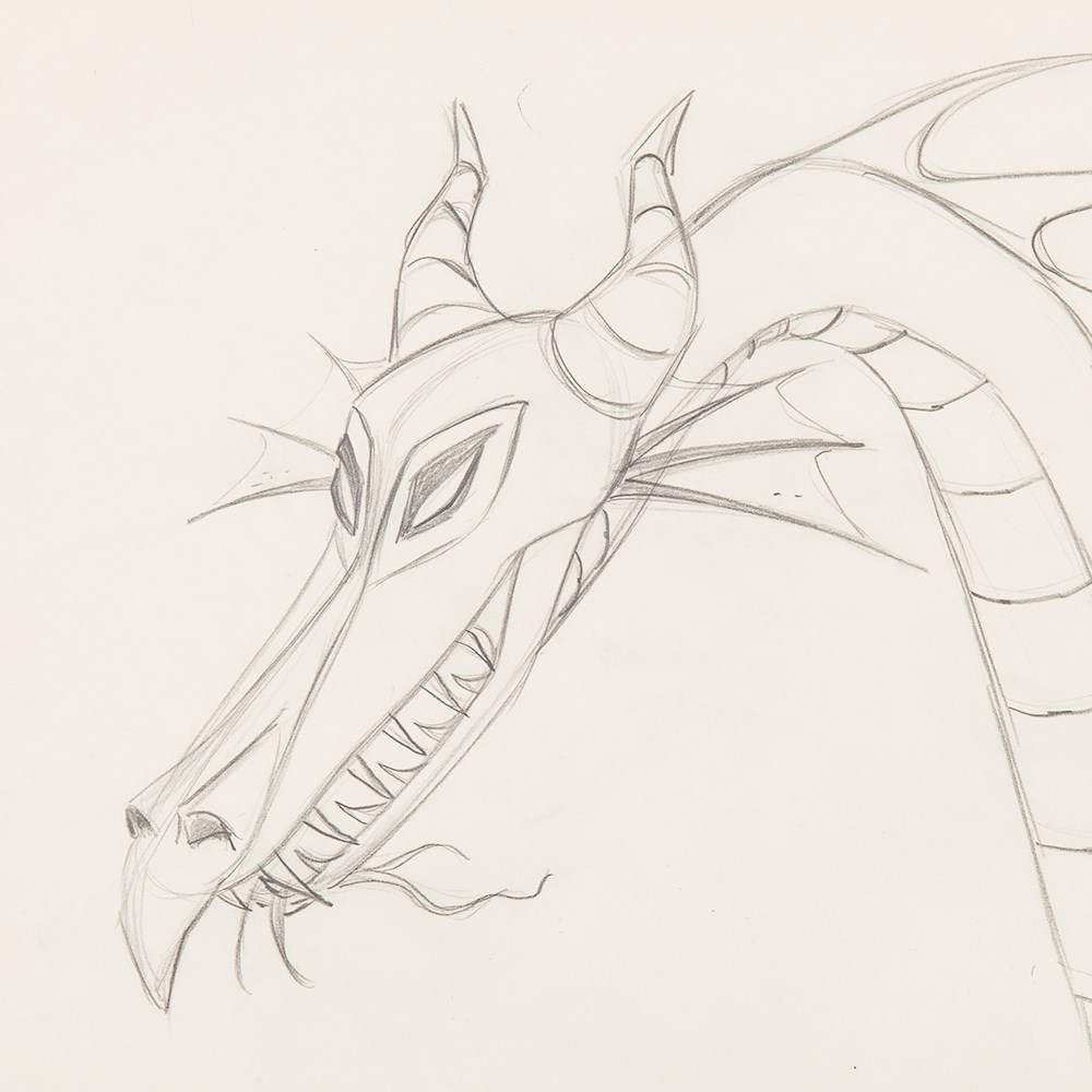 Marc Davis, ‘Maleficent Dragon, Sleeping Beauty’ Sketch, 1959 Pencil production sketch on loose leaf - Image 4 of 4