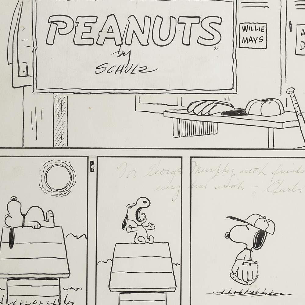 Schulz, Original Peanuts Snoopy Baseball Strip, U.S.A., 1964  Pen and ink on illustrator’s story - Image 6 of 6
