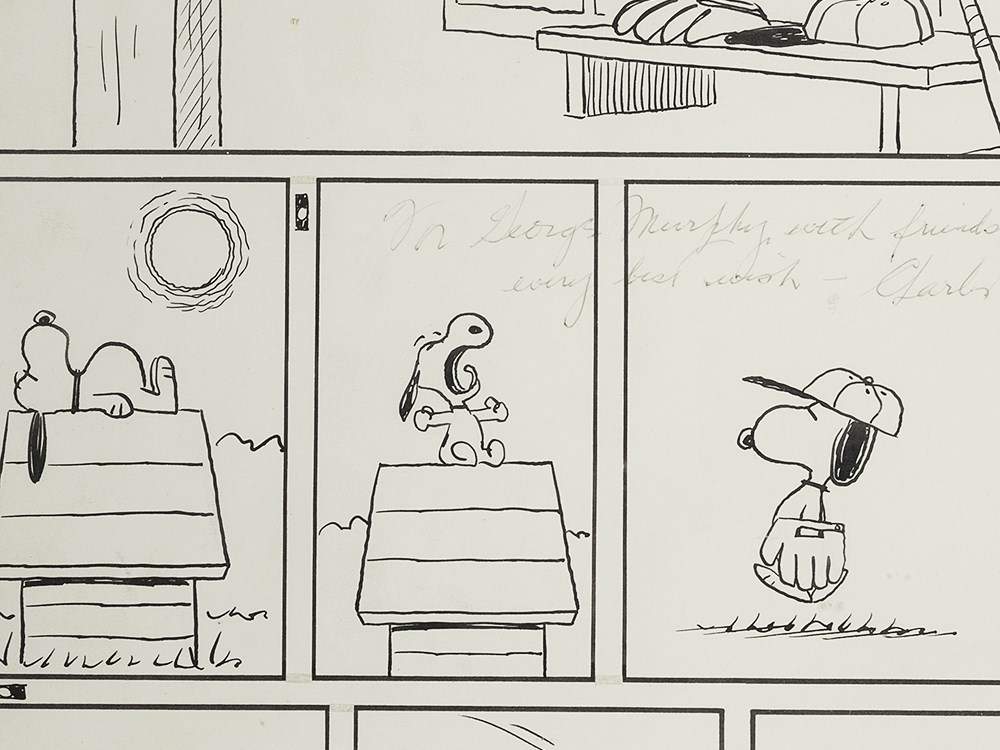 Schulz, Original Peanuts Snoopy Baseball Strip, U.S.A., 1964  Pen and ink on illustrator’s story - Image 3 of 6