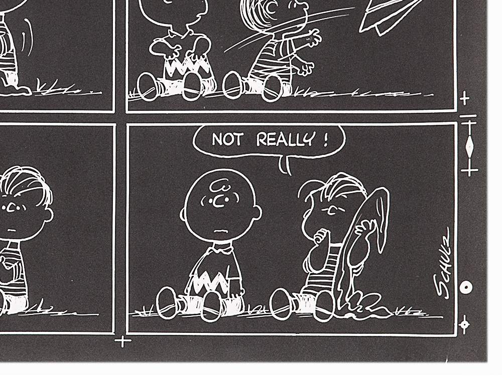 Charles Schulz, Negative from Peanuts Sunday Strip, June 1968  Negative printed model sheet with - Image 4 of 8