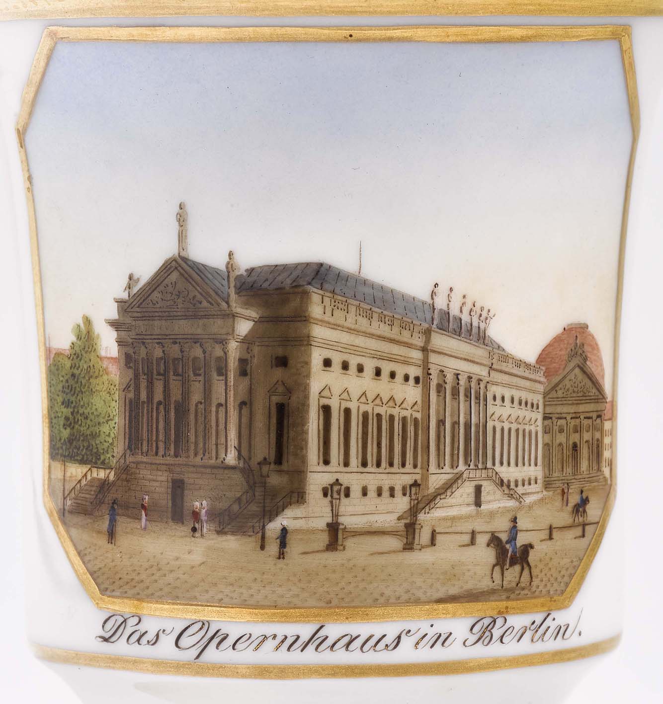 Ansichtentasse mit Untertasse "Das Opernhaus in Berlin"KPM Berlin, um 1824 Porzellan. - Image 2 of 2