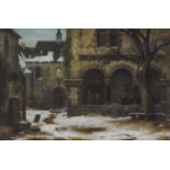 Lessing, Carl Friedrich1808 Breslau - 1880 KarlsruheWinterlicher Klostergang mit NonnenR. u.