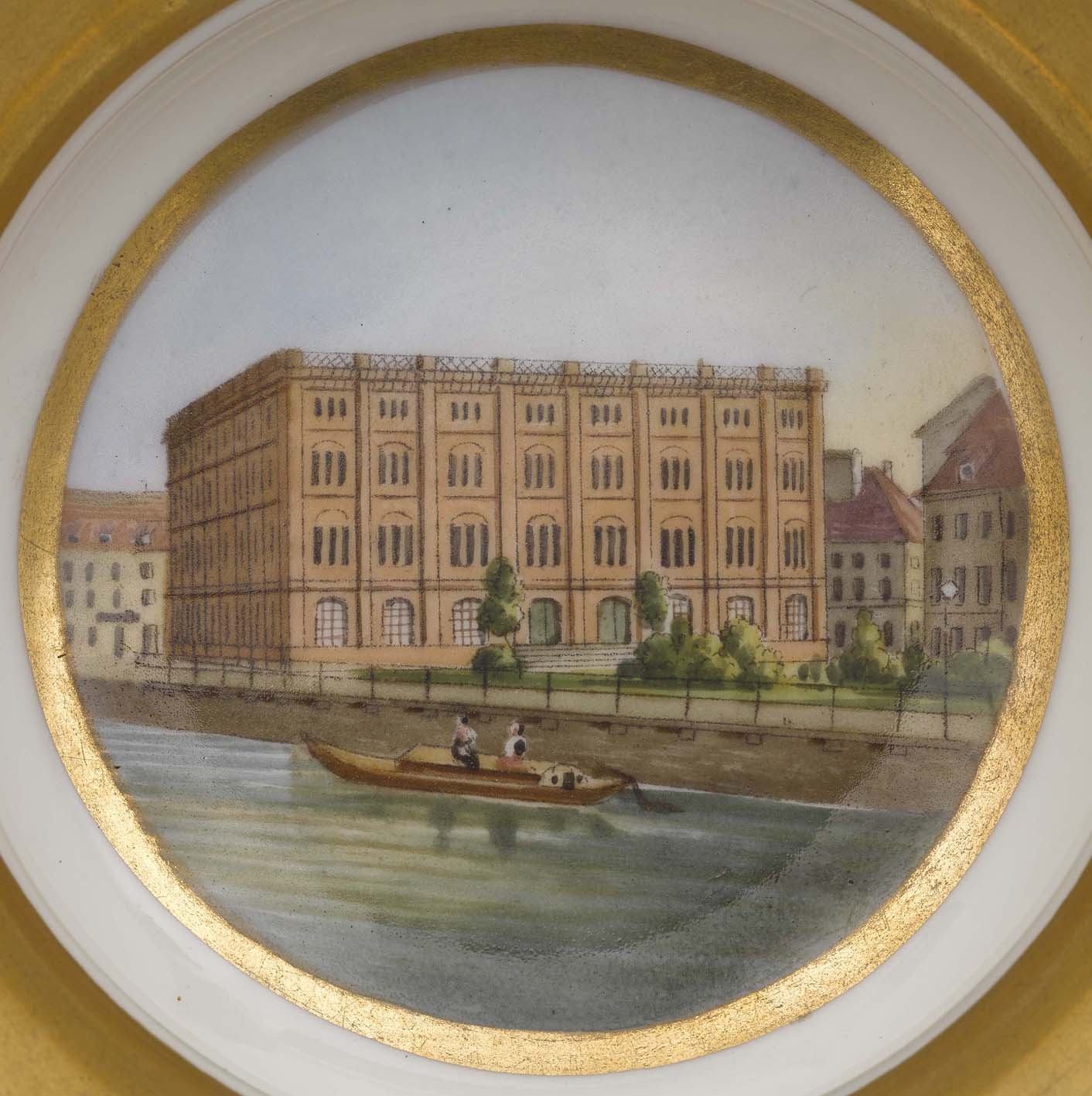 Innenbild-Tasse mit Untertasse "Die Bauakademie in Berlin"KPM Berlin, um 1837- 1844 Porzellan. - Image 2 of 2