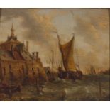 Velde, Peter van den1634 Antwerpen - 1687 ebenda, zugeschriebenFischerboote im HafenR. u. bezeichnet