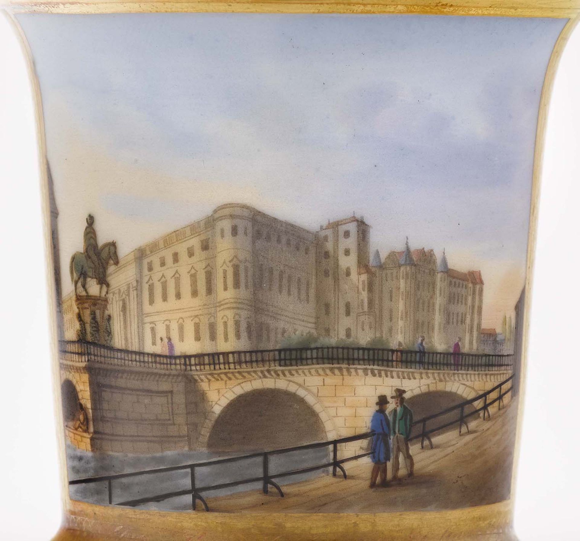 Ansichtentasse mit Untertasse "Das Kön. Schloss zu Berlin"Schlesien (?), um 1842/1845 Porzellan. - Bild 2 aus 2