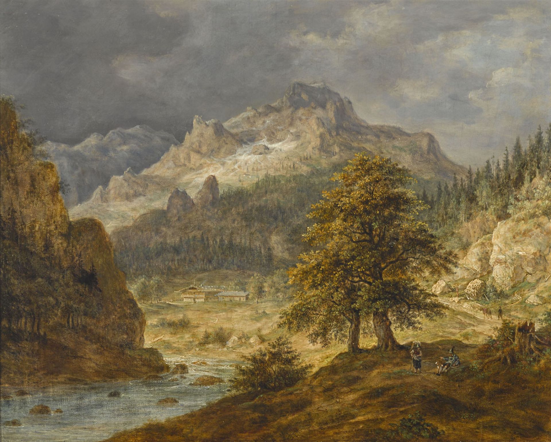 Dorner d. J., Johann Jakob1775 München - 1852 ebendaGebirgslandschaft bei BerchtesgadenR. u.