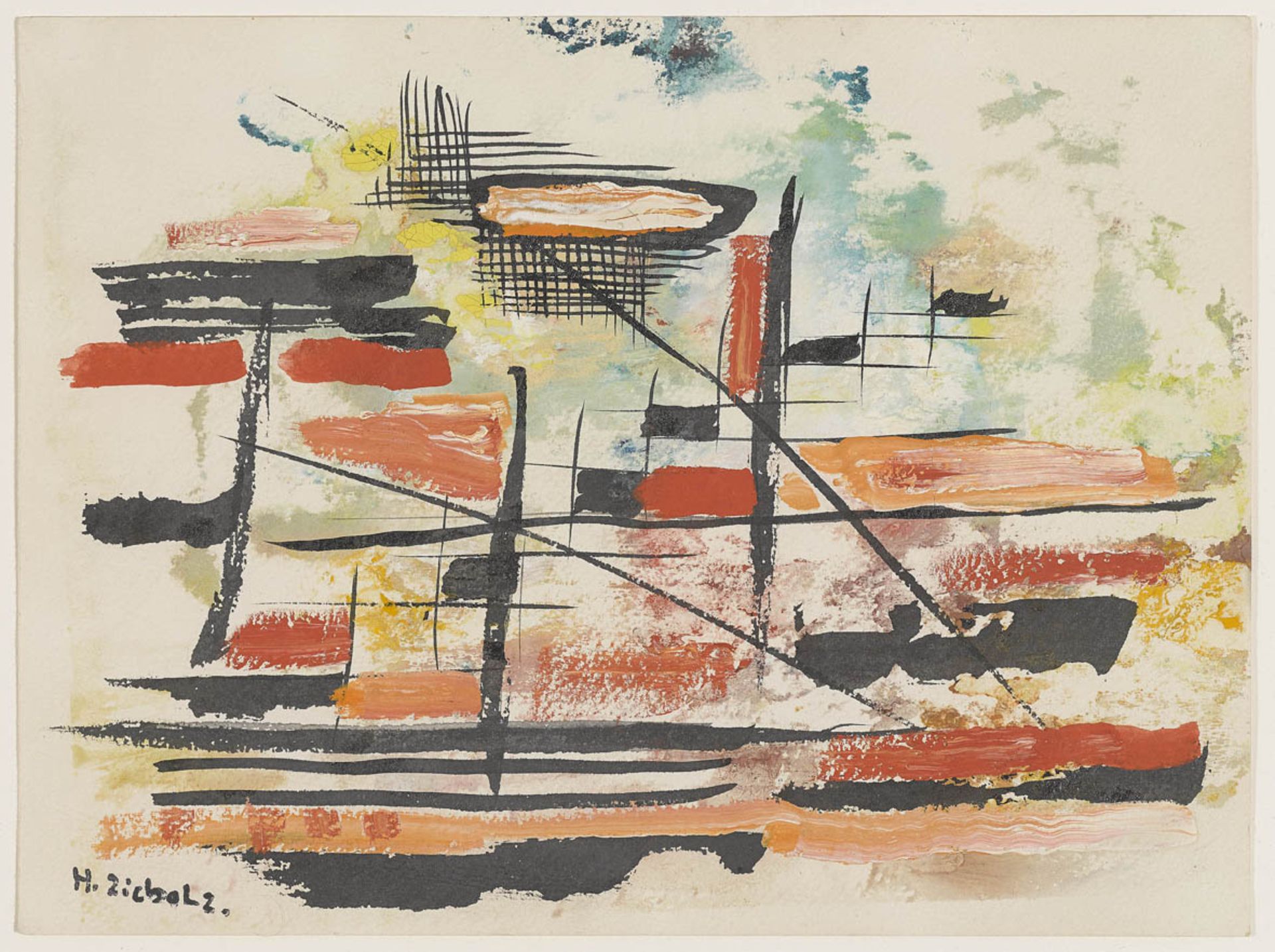 Ziebolz, Herbert1903 - 1985 IllinoisOhne Titel Öl, Tempera und Tusche auf Aquarellbütten 22,5 x 30