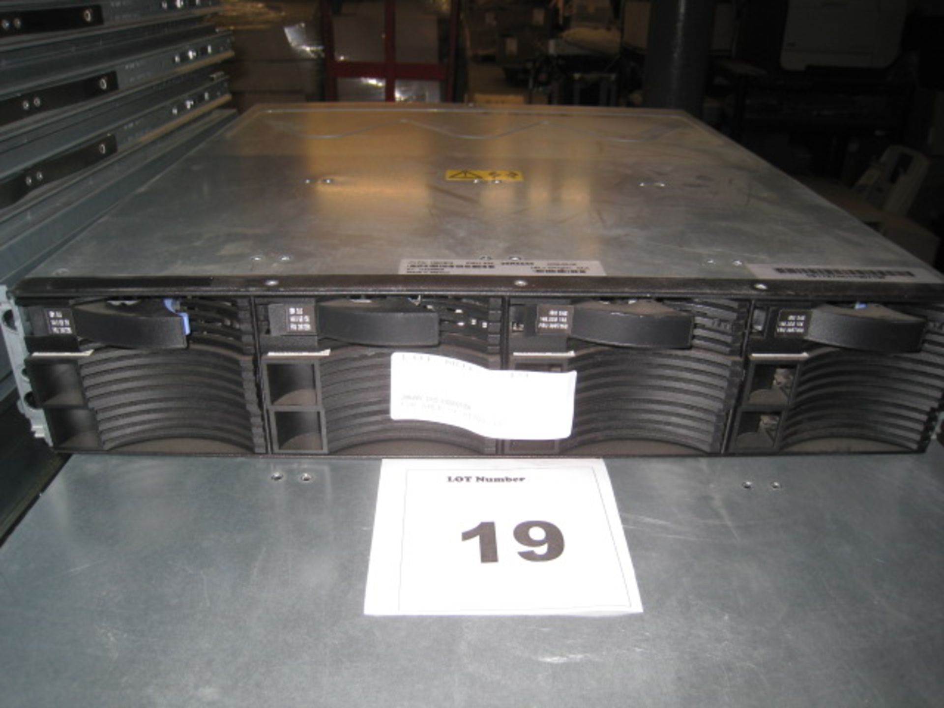 IBM HARD DRIVE ARRAY FRU P/N 39R6545 containing 4 x 146Gb SAS HDD's. (Capable of holding 12 drives)