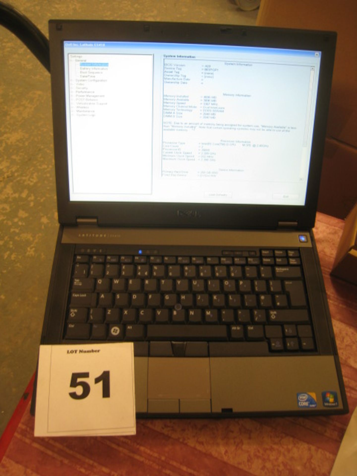 DELL LATITUDE E5410 Core i3 2.4Ghz Laptop. 4Gb Ram, 250Gb HDD, DVDRW. W 7 Pro COA attached. (HD