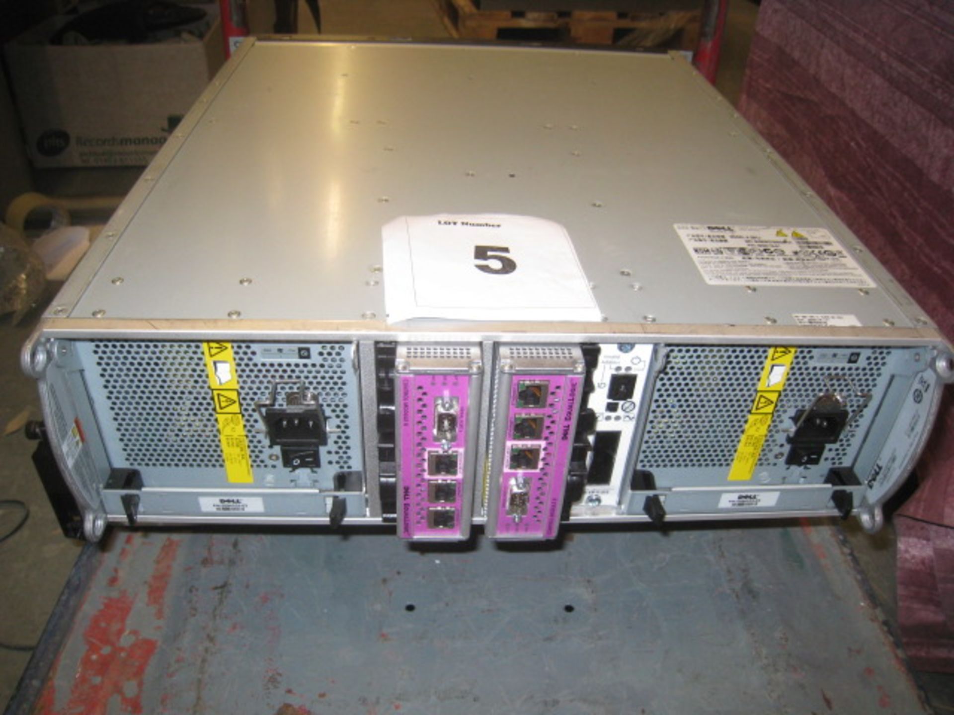 DELL EQUALOGIC PS 4000 STORAGE ARRAY. ALL HDD'S & CADDIES REMOVED. MODEL E01J - Image 2 of 2