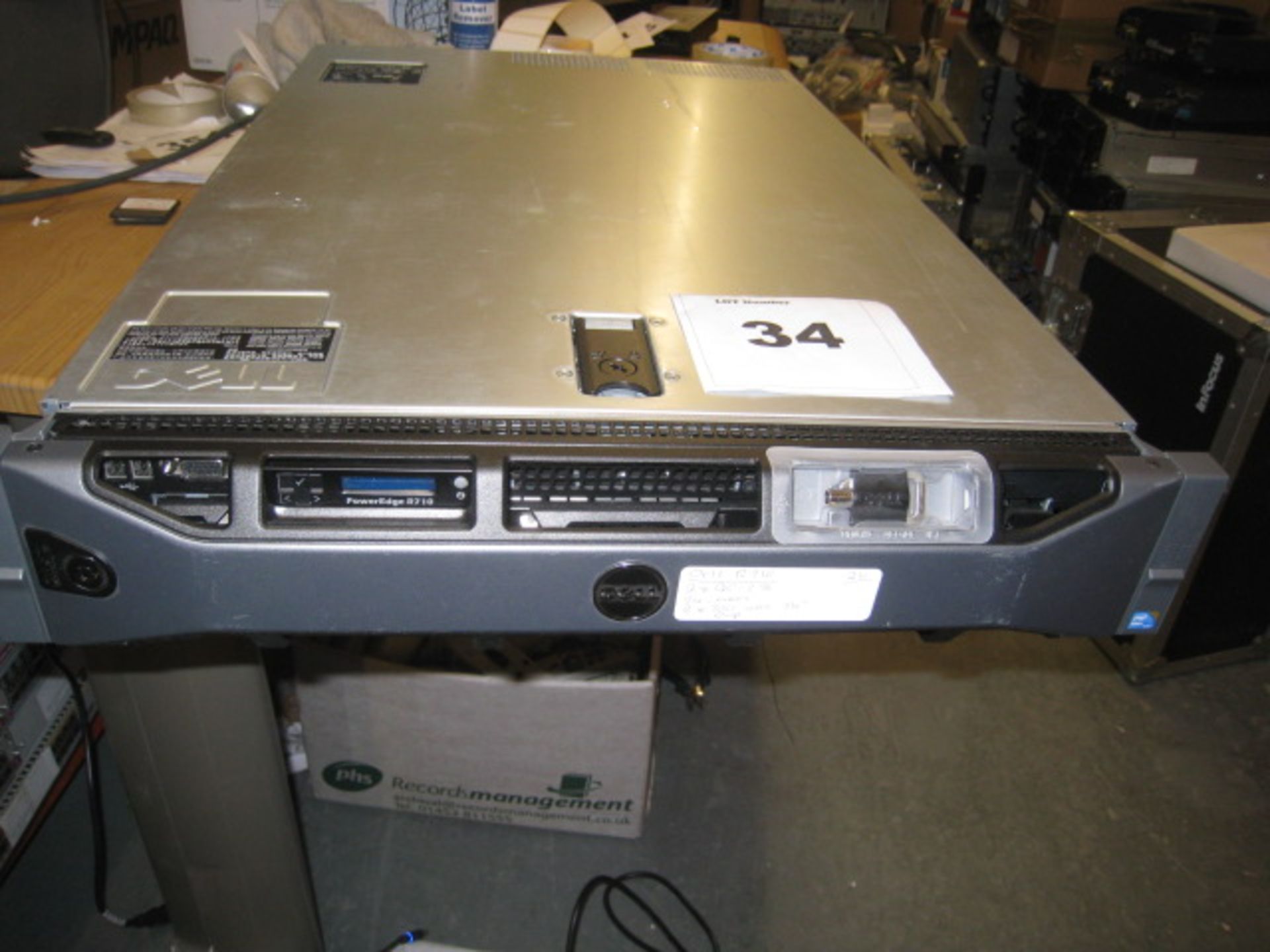 DELL  POWER EDGE R710 2U FILESERVER. 2 X QUAD CORE 2.8GHZ PROCESSORS, 24GB RAM, 2 X 300GB SAS HDD .