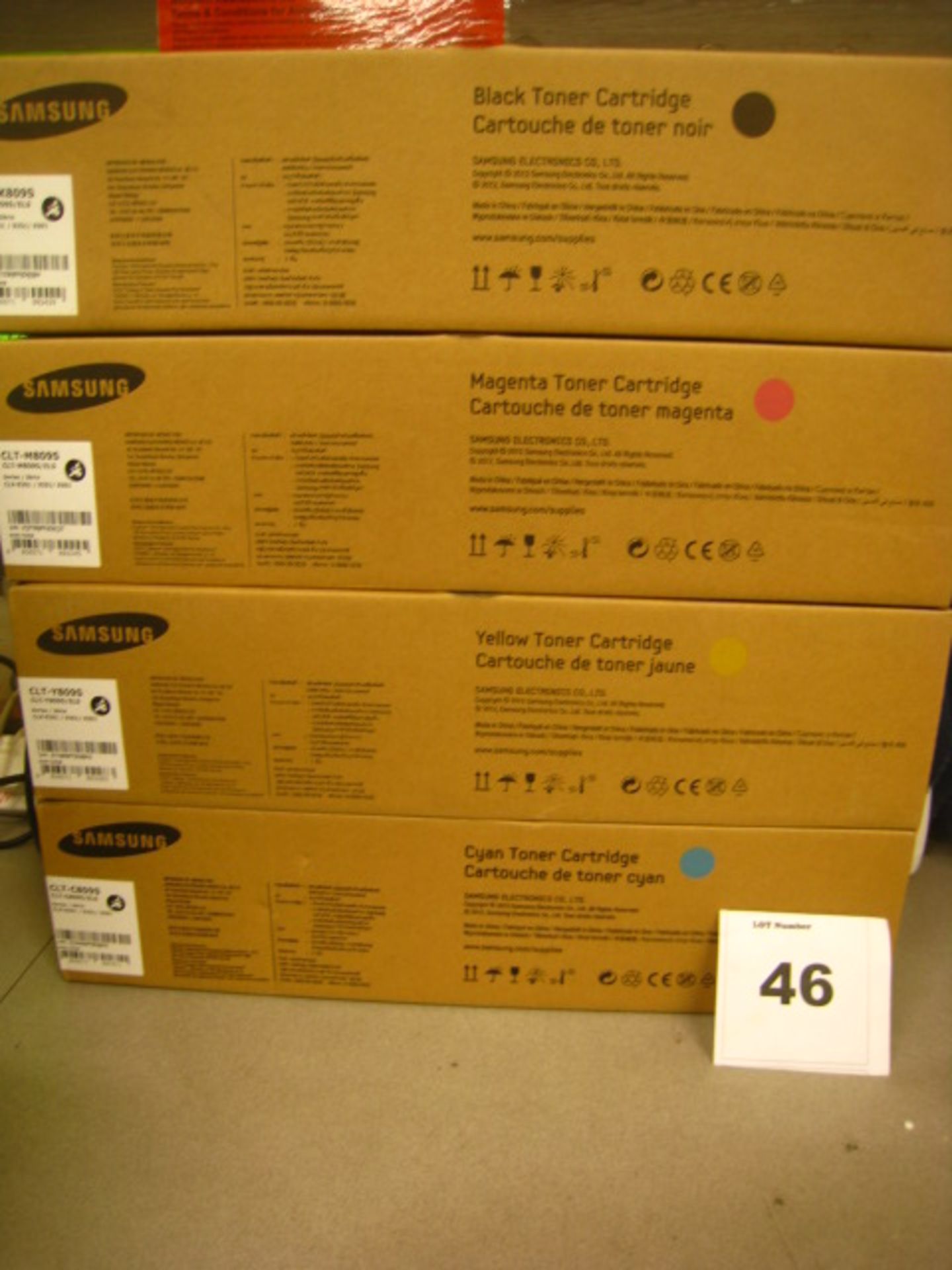 FULL SET OF GENUINE ORIGINAL SAMSUNG TONERS  FOR CLX-9201/9251/9301 SEE LOT 41. BLACK, CYAN, MAGENTA