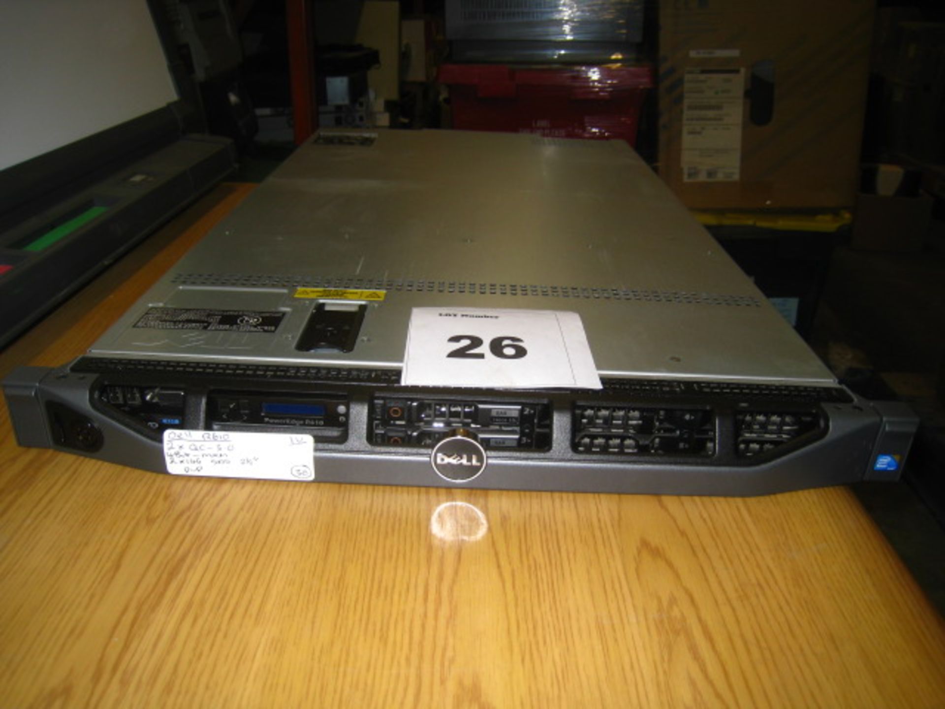 DELL POWEREDGE R610 1U FILESERVER.  2 X QUAD CORE 3.0GHZ PROCESSORS, 24GB RAM, 2 X 146GB SAS HDD'