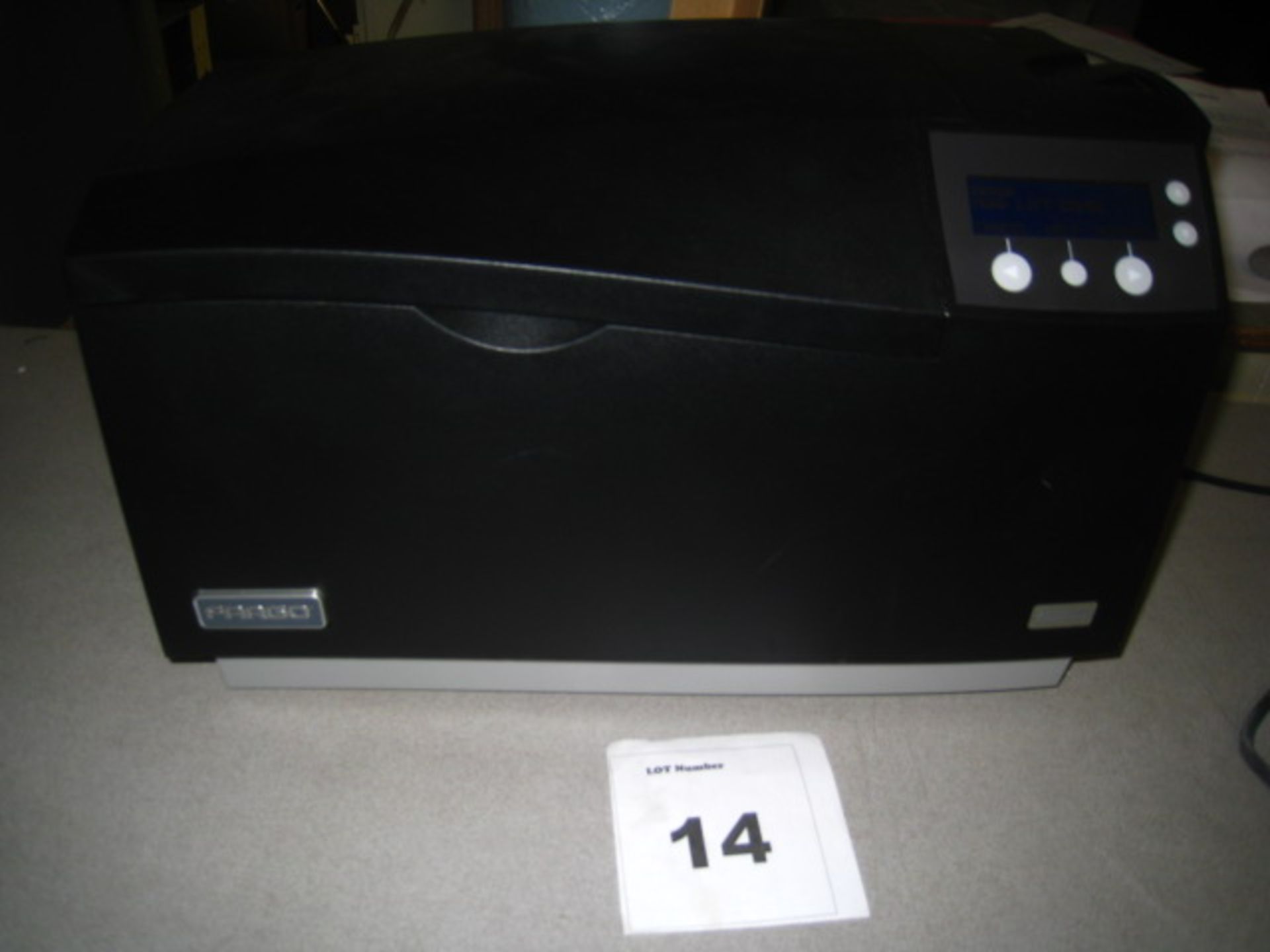 FARGO 550 DIRECT TO CARD PRINTER. MODEL 091800. P/N X001500.. WHEN POWERED ERROR MESSAGE SAYS  "HEAD