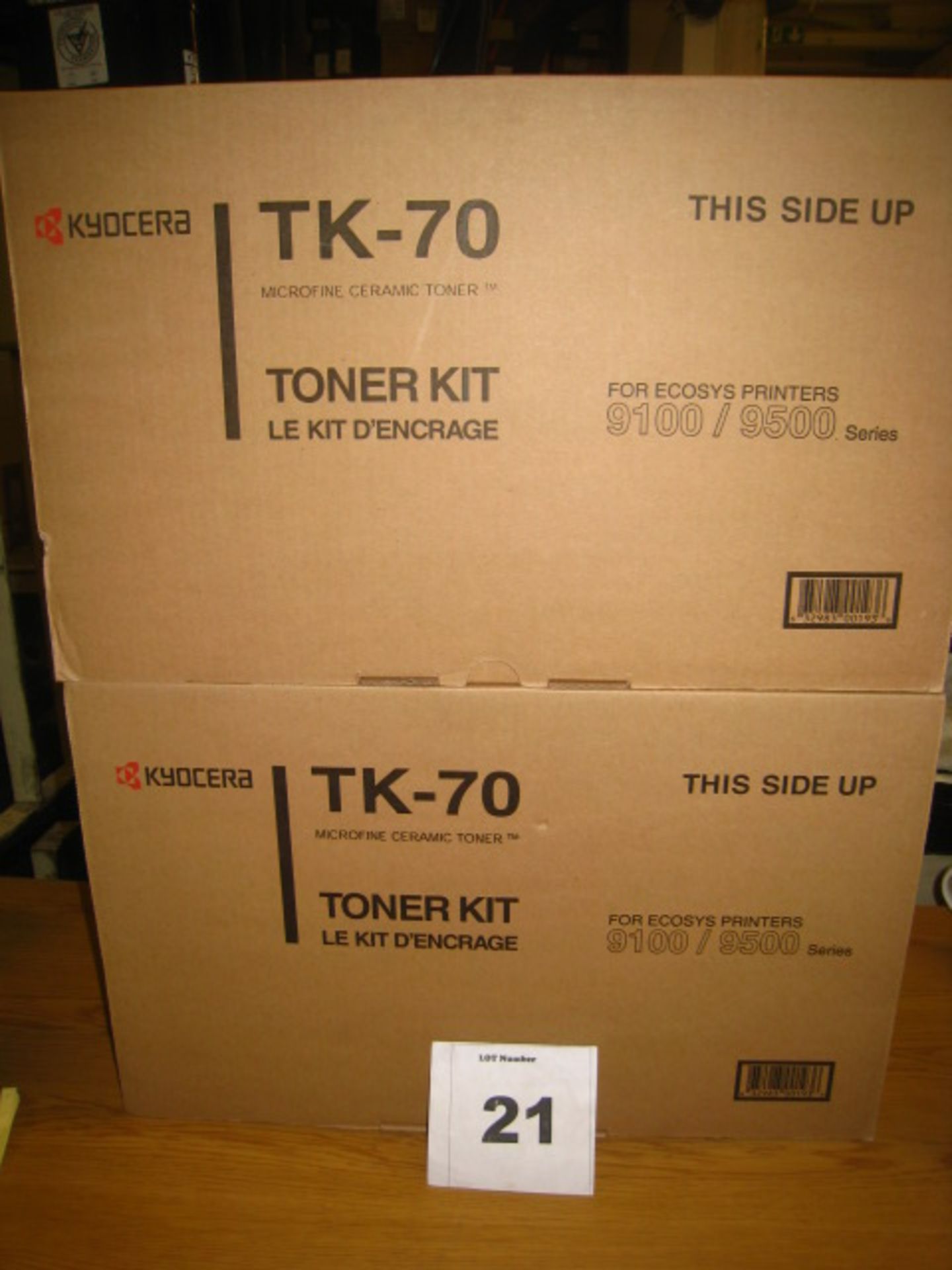 2 X GENUINE ORIGINAL KYOCERA TK-70 TONER KITS FOR ECOSYS 9100/9500 SERIES LASER PRINTERS.