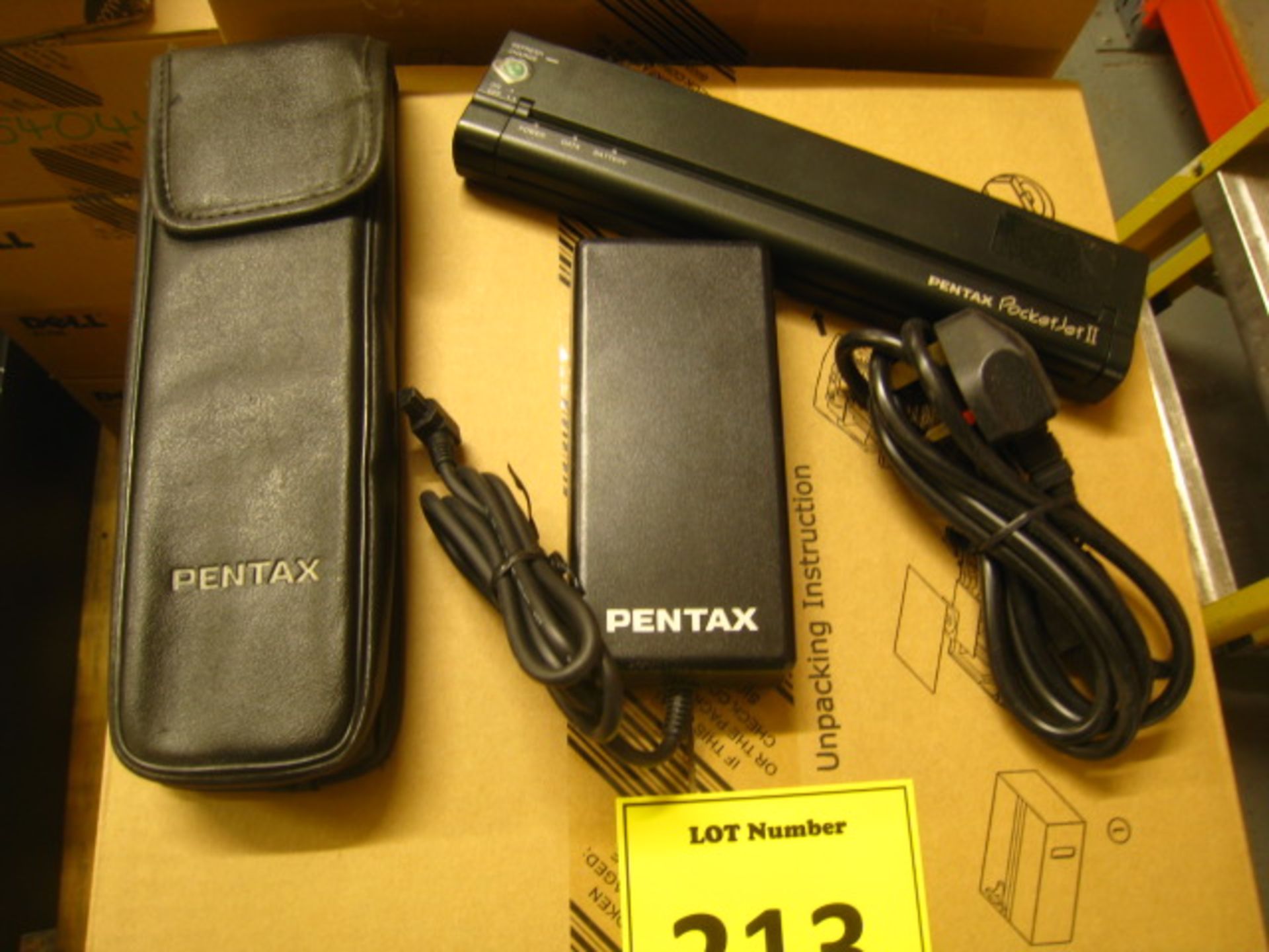 Pentax PocketJet portable thermal printer with carry pouch and power adaptor