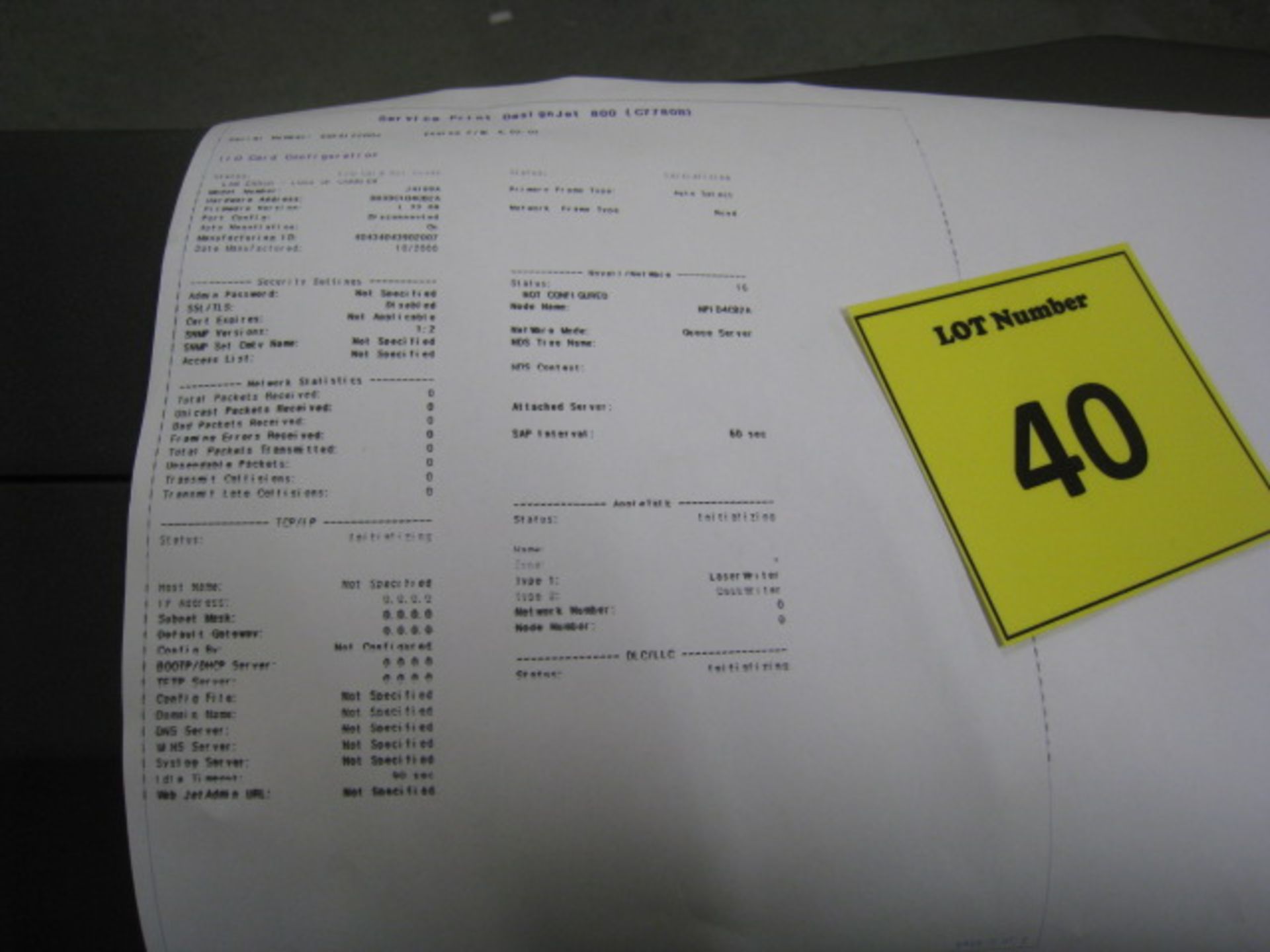 HP DESIGNJET 800, MODEL C7780B. WITH TEST PRINT - Image 5 of 5