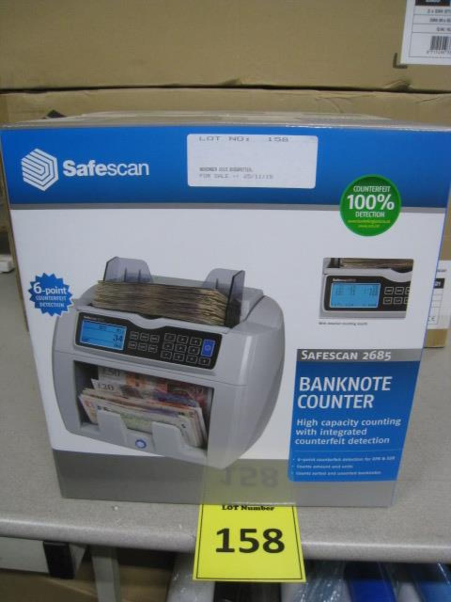 SAFESCAN 2685 BANKNOTE COUNTER. HIGH CAPACITY WITH INTEGRATED 6 POINT COUNTERFIET DETECTION FOR