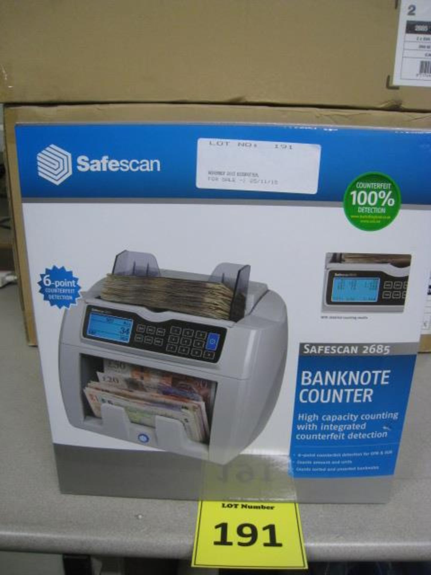 SAFESCAN 2685 BANKNOTE COUNTER. HIGH CAPACITY WITH INTEGRATED 6 POINT COUNTERFIET DETECTION FOR