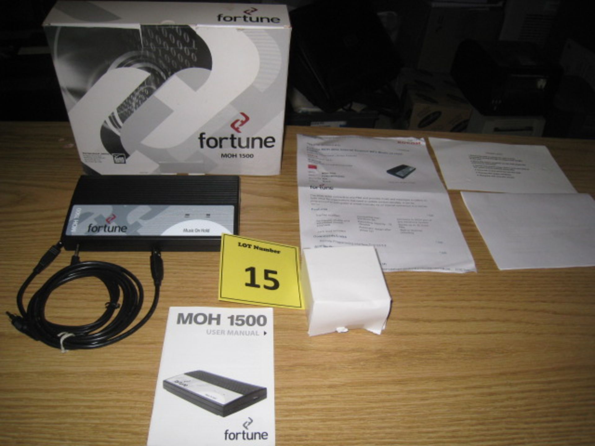 FORTUNE  MOH-1500 MUSIC ON HOLD player. Boxed as photo