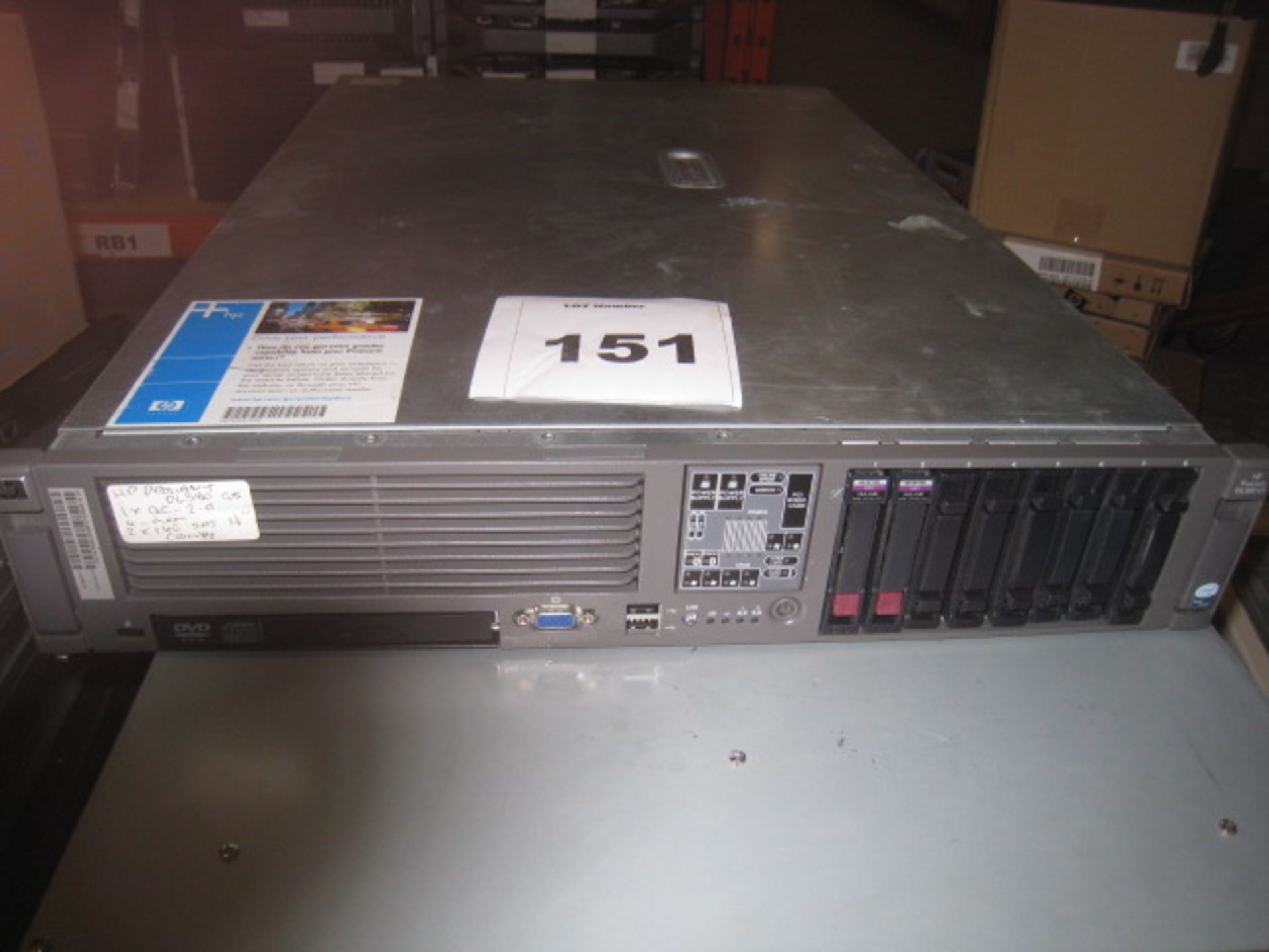 HP Proliant DL380 G5 2U file server. Quad-core 2.2ghz processor, 4GB RAM, 2 X 146GB SAS HDD'S. dvd-