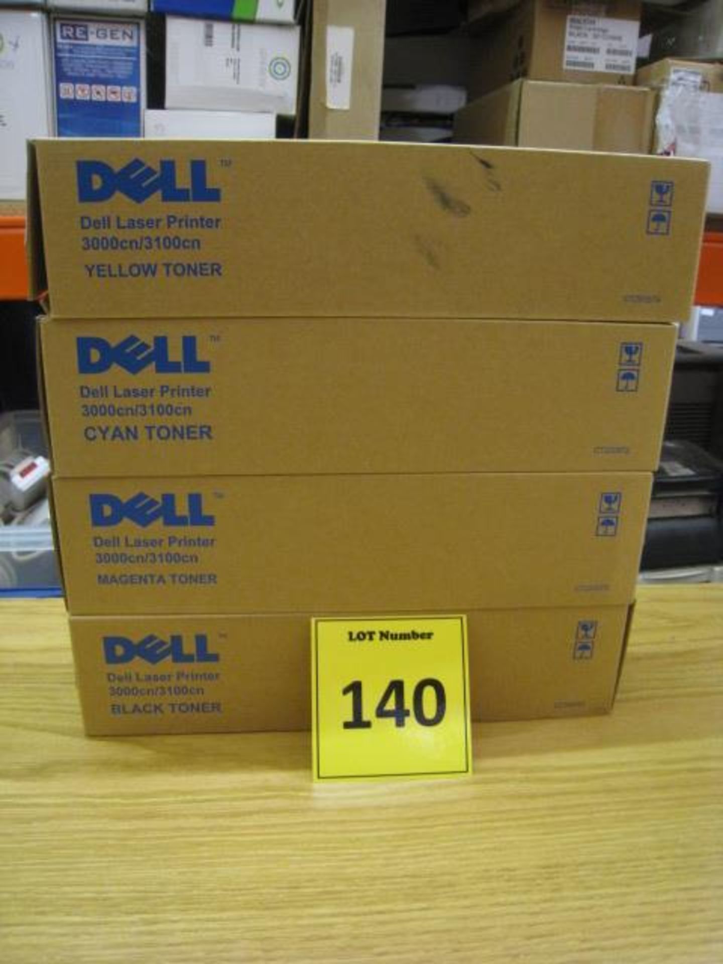 DELL. FULL SET OF GENUINE ORIGINAL TONER CARTRIDGES, CT200481/2/3/4 , BLACK, CYAN, MAGENTA,