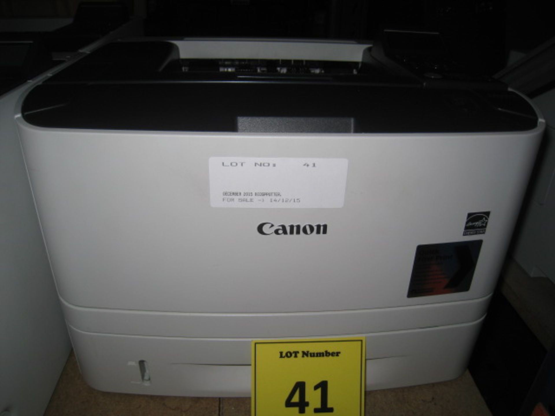 Canon i-Sense LBP 6670B5 DN laser printer with test print . Page count 12902