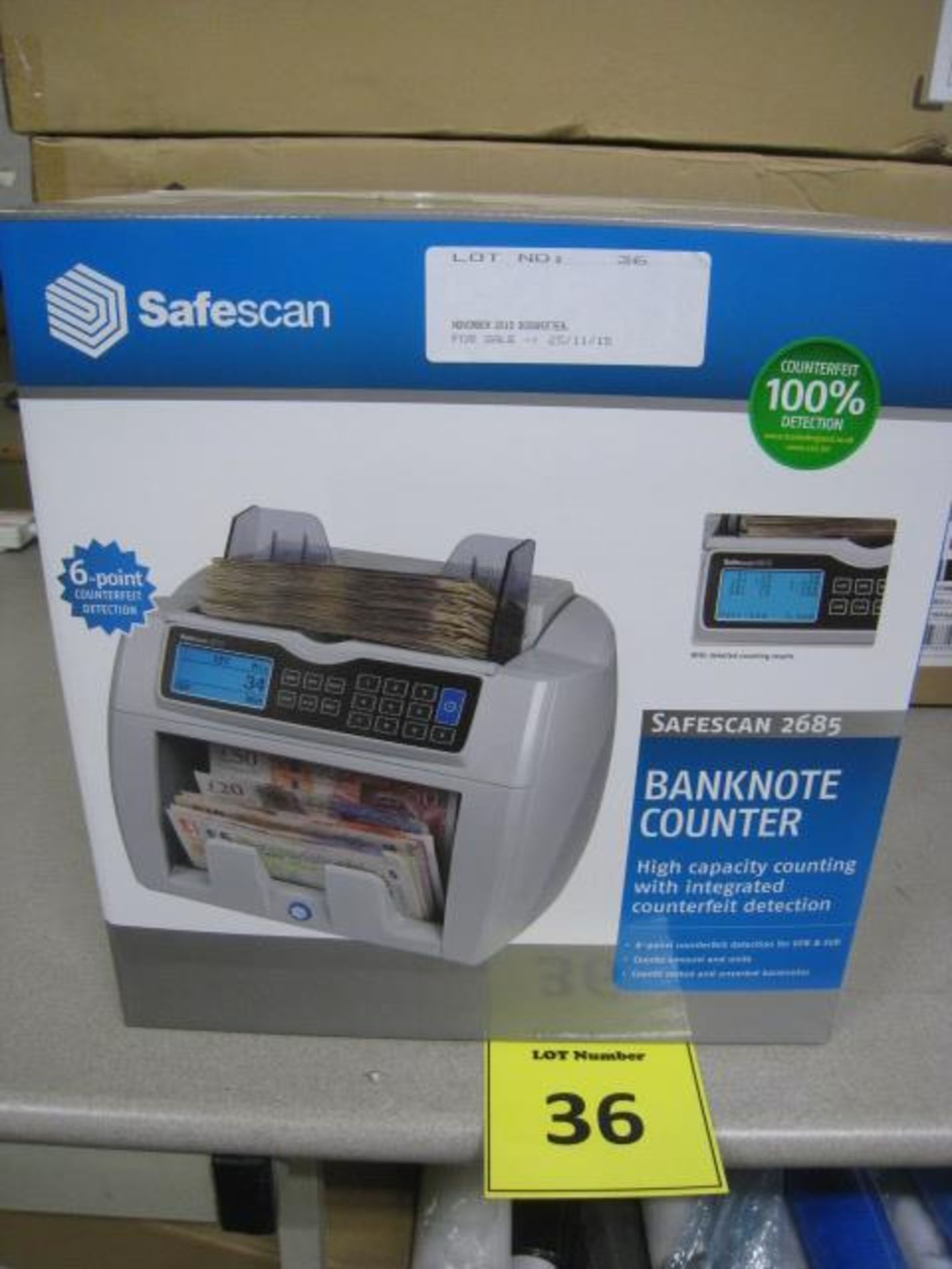 New Safescan  2685 High Capacity Banknote counter/ Integrated  6 Point counterfeit detector