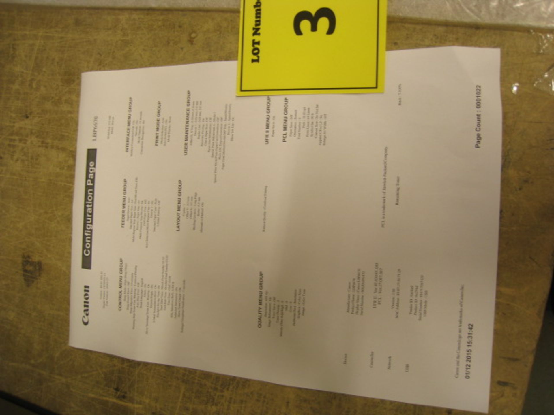 Canon i-Sense  LBP6670DN laser printer with test print. Page count 1022 - Image 2 of 2