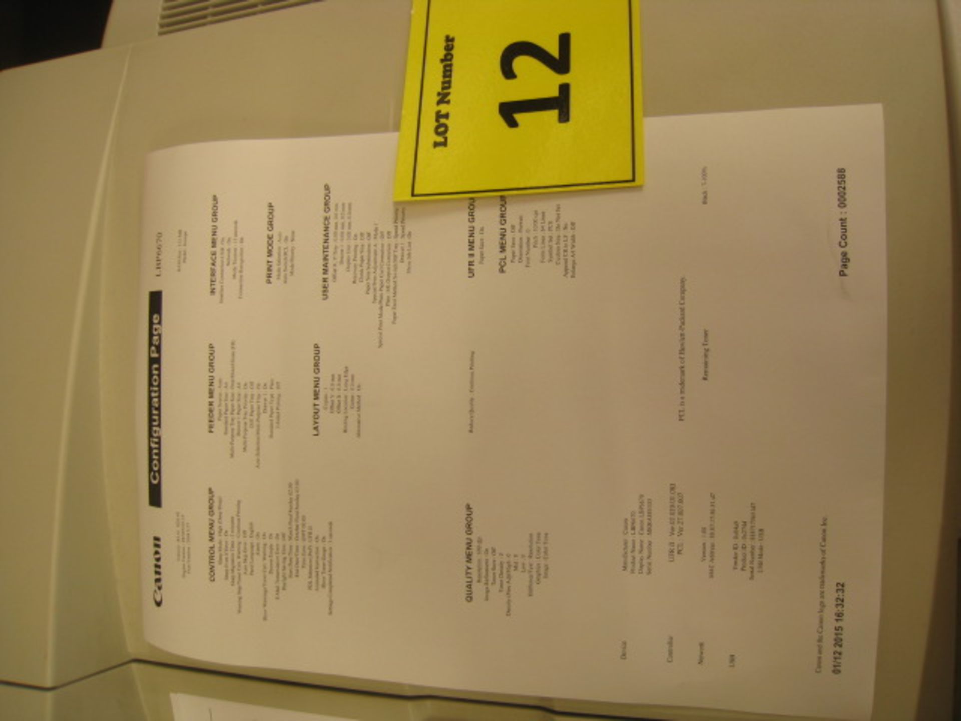 Canon i-Sense LBP6670DN Laser printer with test print. Page count = 2588 - Image 2 of 2