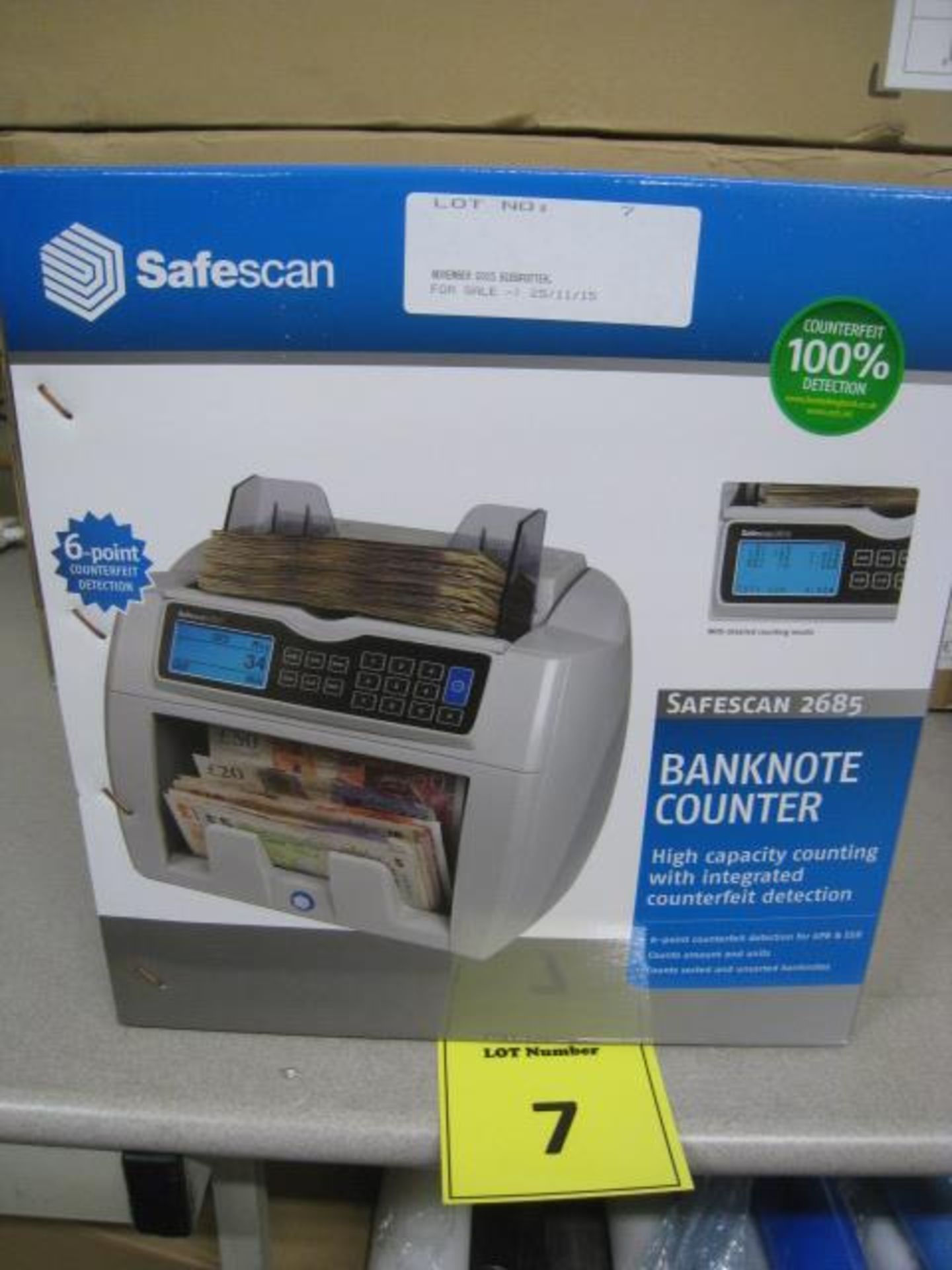 New Safescan  2685 High Capacity Banknote counter/ Integrated  6 Point counterfeit detector