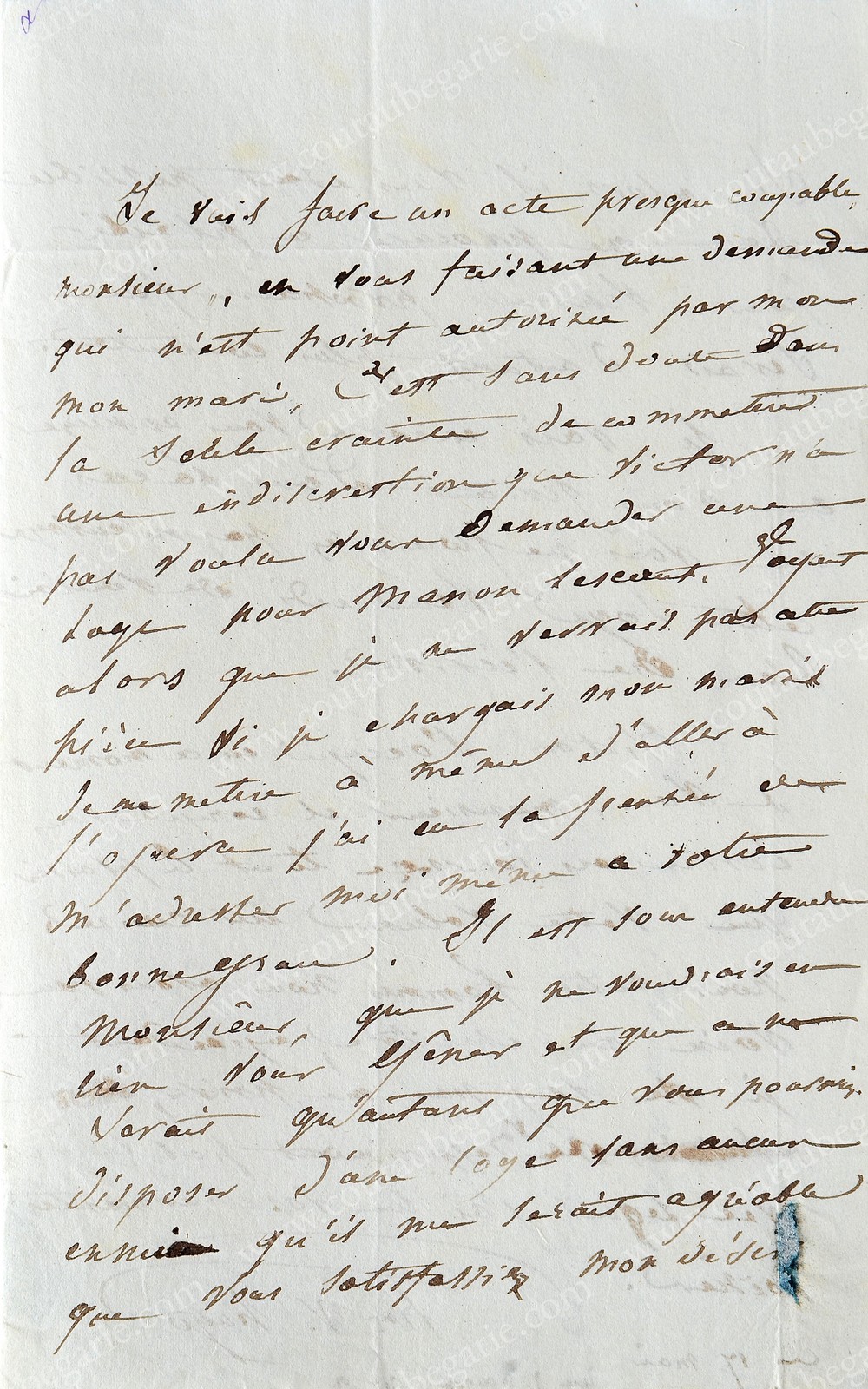 HUGO Victor (1802-1885). Lettre autographe signée Votre V. Hugo, adressée au Vicomte Alcide de