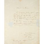 HUGO Victor (1802-1885). Lettre autographe signée V Hugo, adressée au Vicomte Sosthène de la